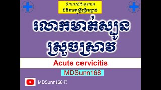 ជំងឺរលាកមាត់ស្បូនស្រួចស្រាវ l Acute cervicitis​ l សុខភាពស្បូន l MDSunn168 [upl. by Nylarat]