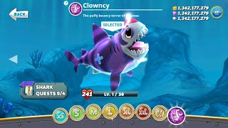 ALL 45 HUNGRY SHARK WORLD UNLOCKED  NEW CLOWNCY UNLOCKED AND GAMEPLAY MOD 591 APK 2024 [upl. by Assiar]