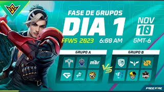 Free Fire World Series 2023  Fase de Grupos Día 1 [upl. by Litch]