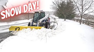 Snow days are the best Bobcat S750 plowing snow [upl. by Franza]