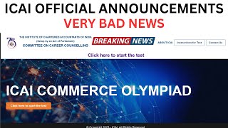 BREAKING News  ICAI BIGGEST Announcement  ICAI Commerce Olympiad 2023  Bad News  Don’t skip [upl. by Clyve831]