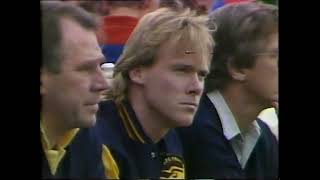 Dermott Brereton acknowledges injured Peter Curran before the start of 1988 Grand Final [upl. by Atilamrac]