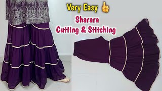 Very Easy ShararaGharara Cutting and Stitching For BeginnersPlazo Cutting and Stitching [upl. by Patten]