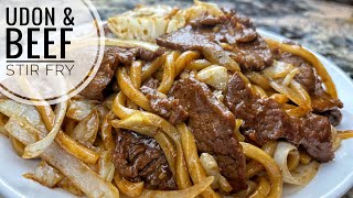 Beef And Udon Stir Fry  Simple And Tasty Udon Noodles Stir Fry Recipe [upl. by Levitt]