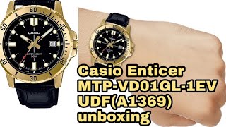 Unboxing Video of Casio Enticer MTPVD01GL1EVUDFA1369 mens watch [upl. by Odraner]