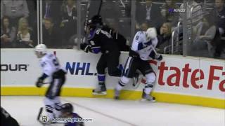 Steve Downie vs Willie Mitchell Nov 4 2010  LA feed [upl. by Florence826]