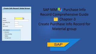 How to create Purchase Info Record for material group in SAP 📝💡🛒📊SAP MaterialGroups InfoRecords [upl. by Andee]