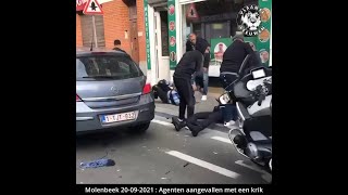 Molenbeek 20092021  politie aangevallen met een krik [upl. by Liederman]