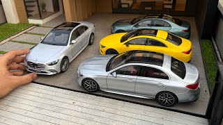 Most Realistic Mercedes Sedans Diecast Model Collection 118 Scale  Parking Mini Cars [upl. by Annocahs]