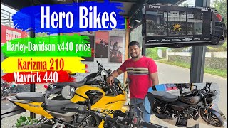 Hero MotoCorp Hero Bikes HarleyDavidson x440 price Hero Karizma 210 Mavrick 440 [upl. by Dnalyr]