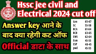 Hssc je civil and electrical cut off 2024 ।। जेई सिविल और इलेक्ट्रिकल कट ऑफ [upl. by Khan]