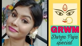 Durga Puja Makeup Look  Affordable  Beginner level  Easiest tutorial ever [upl. by Akimrehs]