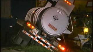 Uncut Train Hits Tanker Truck [upl. by Ayiram]