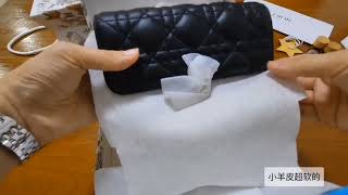 My Dior Phone Pouch Black Cannage Lambskin  CHRISTAIN DIOR包包开箱  入门款包包  精品包包开箱  迪奥包包  unboxing [upl. by Yahsat]