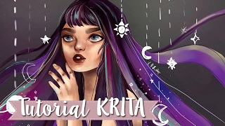 Tutorial software gratuito KRITA  galaxy girl  Vnika [upl. by Nisa]