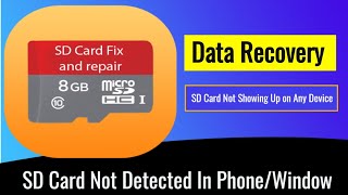 Recover Data From Damage SD Card or USB  Sd Card not Detected How to fix and Recover Your Data [upl. by Aneala]