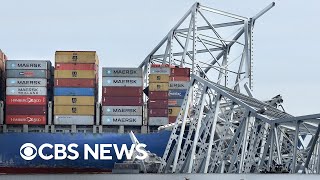 Videos show full extent of damage to Baltimores Key Bridge [upl. by Frank]