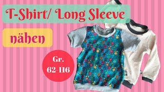 Langarmshirt nähen  Baby TShirt nähen  Nähanleitung für Anfänger [upl. by Hershell260]