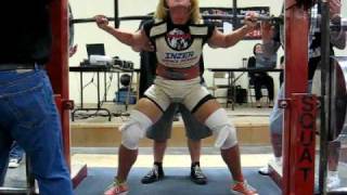 Shannon Hartnett 601 lb squat at 148 lbs  BIG Spring Open [upl. by Alma]