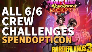 All The Spendopticon Crew Challenges Borderlands 3 [upl. by Alison]