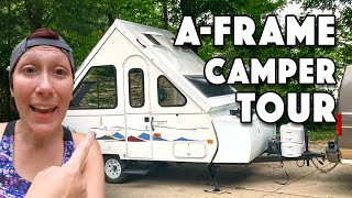 Buying the CHEAPEST AFrame Camper Setup amp Walkthrough Tour [upl. by Dick]