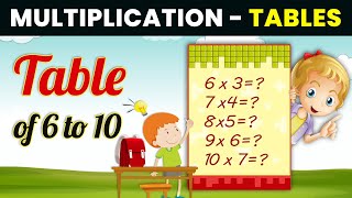 Multiplication Table of 6 to 10  Table of Six to Ten  202425 [upl. by Arramas]