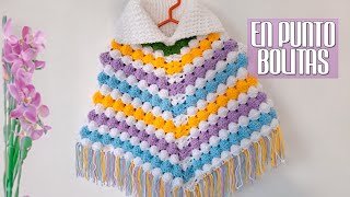 PONCHO TEJIDO A CROCHET PARA NIÑAS paso a paso ✅ [upl. by Yrrot]