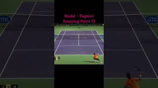 Rafael Nadal  Fognini Amazing Point 12 [upl. by Cobb477]