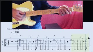 Rythmique blues Guitare  TUTO  TAB PART 1 [upl. by Sone]