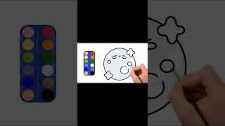 DRAWING MOONdrawing art howtodraw easydrawing drawingguide coloring toddlers cartoon [upl. by Amby]