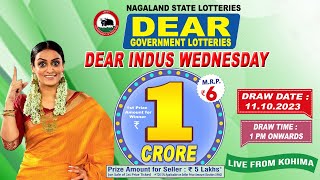 DEAR INDUS WEDNESDAY WEEKLY DRAW DATE 11102023 NAGALAND STATE LOTTERIES [upl. by Anua]