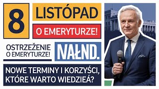 ALERT EMERYTALNY 8 LISTOPADA Nowe Zmiany Daty Wypłat i Świadczenia – Co Powinni Wiedzieć Emeryci [upl. by Durman797]