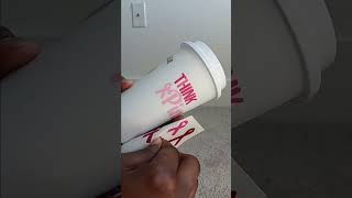 Decorating a cup Ive got from a breast cancer awareness church function short [upl. by Adnarom]