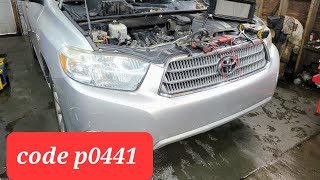 How to Fix a 2008 Toyota Highlander Hybrid Code P0441 Small Leak  Purge vsv Location Fixed [upl. by Nalon]