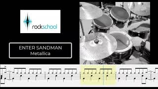 ENTER SANDMAN  Metallica  Rockschool Hot Rock Drums Grade 2 [upl. by Enilra614]