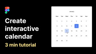 Interactive Calendar Date Picker in Figma [upl. by Minnie944]