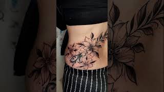 Flowers tattoo tatouage tattoo tattoos tattooideas tattoolover blackwork inked tattooart [upl. by Randi303]