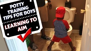 EASY POTTY TRAINING A BOY TIPS  Standing Up amp Learning How to Aim [upl. by Kirstin]