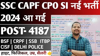 SSC CAPF CPO Si New Bharti 2024  SSC Cpo Si New Recruitment Syllabus Physical 2024 [upl. by Daub122]