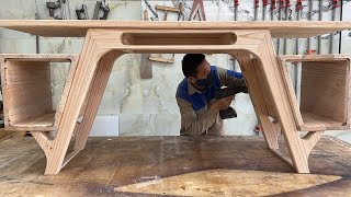 Ingenious Woodworking and Design Ideas  Build a Desk with Dramatic and Unique Moments [upl. by Clercq]