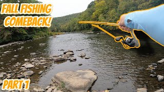 FALL Fishing Return to the Casselman River Wade River Fishing and Exploring for Smallmouth Bass [upl. by Birkett]