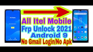 All Itel Mobile Android 9 Frp Bypass Without Pc 2021No Gmail  Bypass Google Account 100 Working [upl. by Oniuqa342]