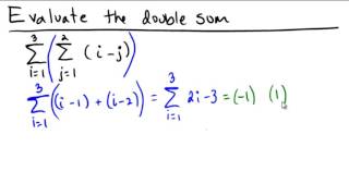 Performing a double sum [upl. by Terry]