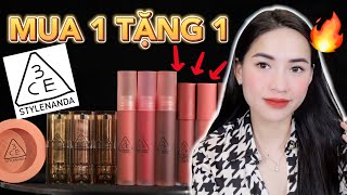 REVIEW 3CE Son Tint Lì Blur Water Tint và Soft Matte Lipstick  Mua 1 tặng 1 SIÊU HỜI [upl. by Ahsila996]