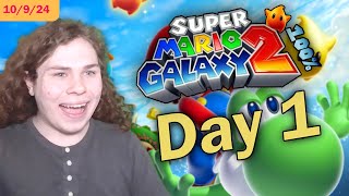 100ing Mario Galaxy 2 for my First Time  Day 1 [upl. by Arodnahs304]