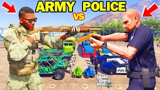 Franklin Become ARMY Chief and Fight with POLICE in GTA 5  SHINCHAN and CHOP [upl. by Kehsihba925]