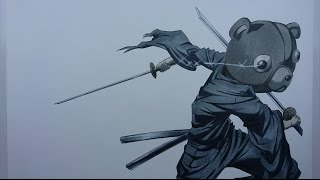 Time Lapse Drawing  Jinno quotKumaquot from Afro Samurai [upl. by Neerihs]