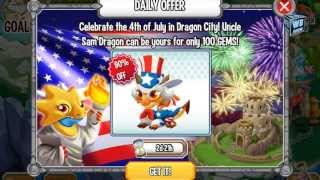 Dragon City Mobile Dino Island  Uncle Sam Dragon [upl. by Zolly]