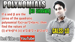 If α and β are the zeros of the quadratic polynomial fx  ax2bxc then evaluate i α4β4 ii [upl. by Nihcas]