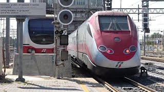 Forte partenza di un ETR 500 Frecciarossa [upl. by Garrot]